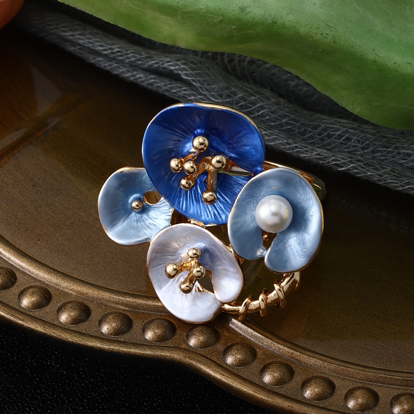 Enamel Flower Ring Spring Summer Jewelry Gift